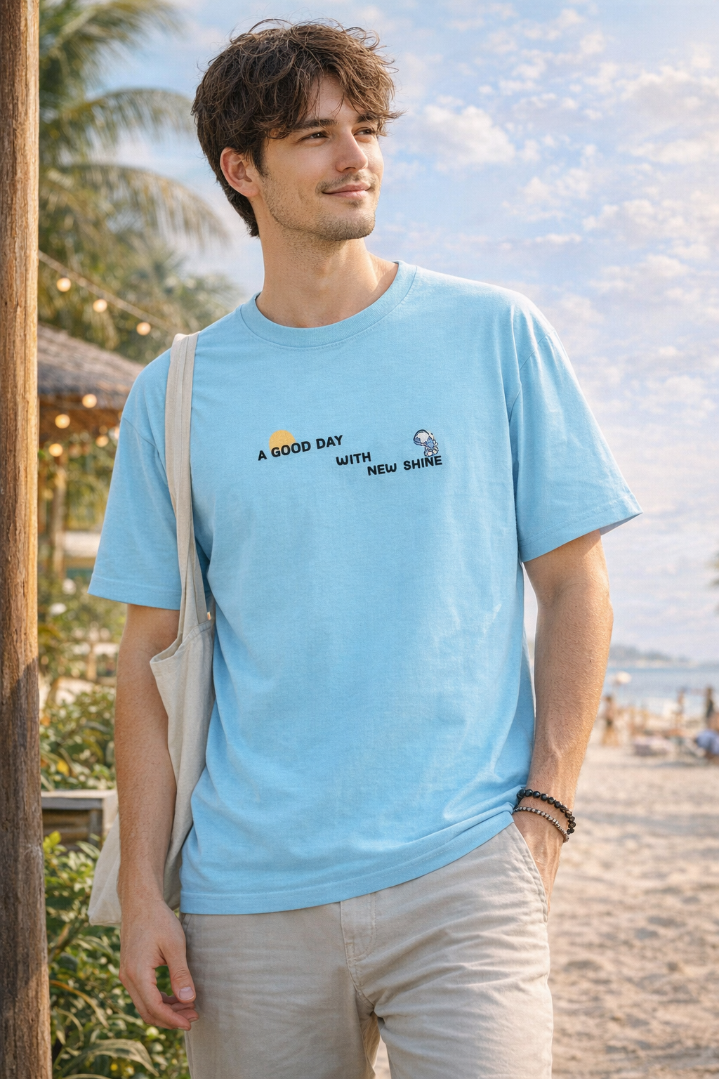 A Good Day with New Shine Unisex Oversized Classic T-Shirt